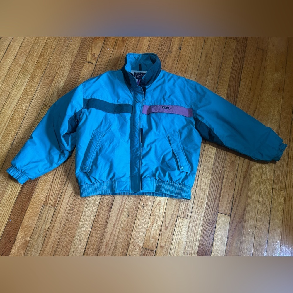 Vtg 80/90s The Woolrich Woman Lined Green L Bomber Jacket Made In Taiwan